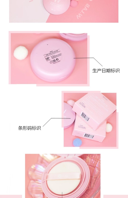 Korea wlab Pressed Powder Setting Powder Loose Powder Lasting Oil Control Concealer Chống thấm nước và chống mồ hôi Invisible Pores w.lab Pink - Bột nén