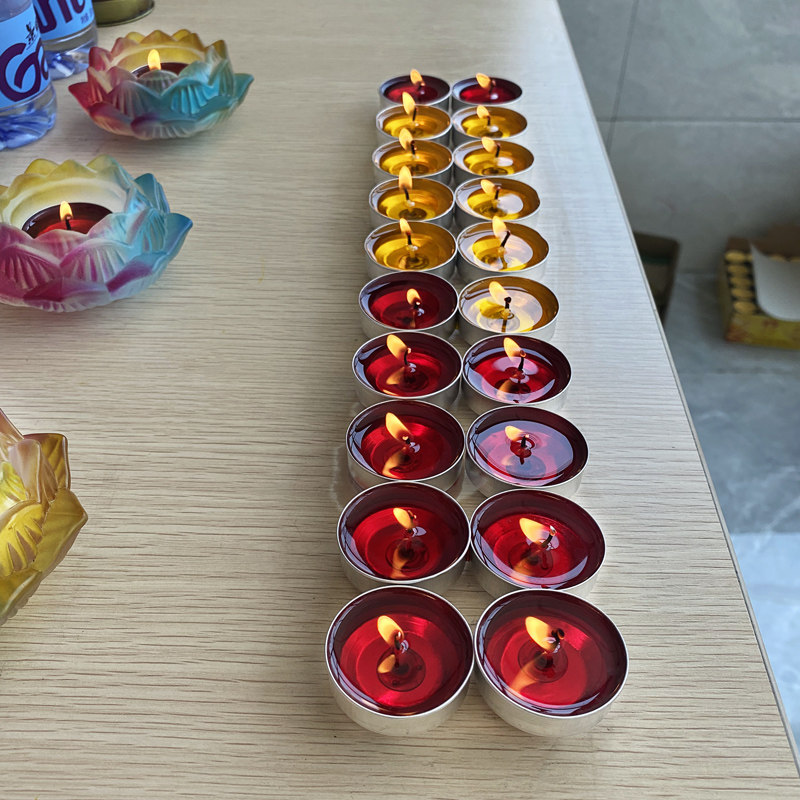 Ghee lamp 4 hours for the Buddha lamp Home Buddha front for the lamp Liver oil lamp 10 years Factory 2 Transtransit Buddha with candle