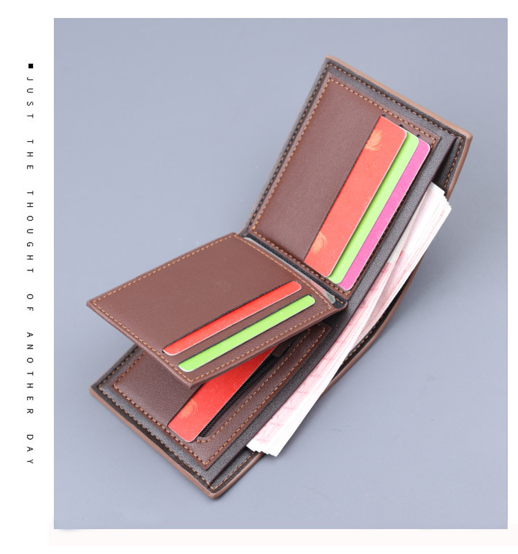 男士短款钱包男款卡包一体可放驾驶证男钱夹带拉链皮夹男式三折包详情12
