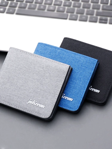 Мужской тканевый короткий ультратонкий минималистичный бумажник, кошелек для водительских прав