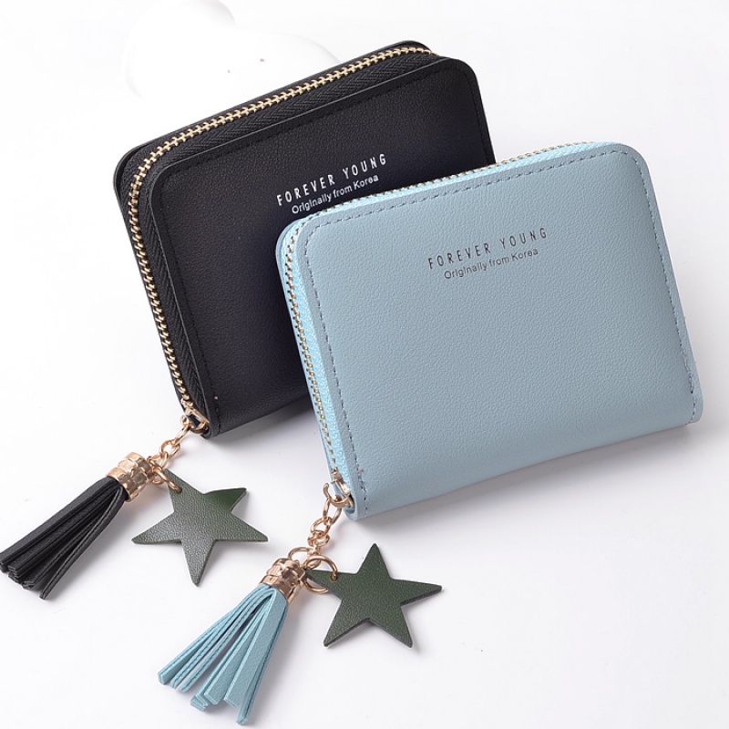 Minimalist laced with short and small wallet female Korean version of cute streaming Su student zero money clip new lady hands with pocket bag