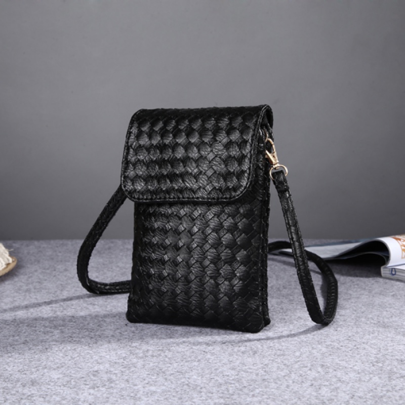 Woman Bag 2019 Woven Mini Bag Large Screen Slanted Satchel Shoulder Phone Bag New Korean Version Casual Women's Bag Zero Wallet