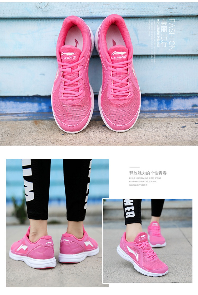 Giày nữ Li Ning giày chạy bộ đích thực 2019 hè mới giày chạy bộ thoáng khí thời trang giày du lịch chống sốc giày - Giày chạy bộ giày thể thao