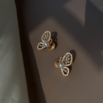 Butterfly Mosquito Coil Dish Ear Clip Woman No Earhole Pearl Method Tea Ensemble Oil Sensation Ear Bone Clip Earrings Earrings