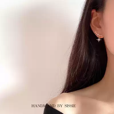 Ear clip without ear hole female star ear needle advanced sense earring mosquito coil temperament earring temperament design sense summer