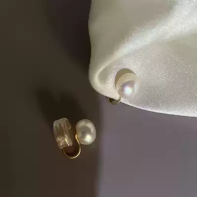 AAAAA freshwater pearl ear clip without ear hole female upgrade mosquito coil simple ear pin small earrings