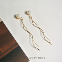 Focus on earless ears ~ face small tassel EAR thread advanced temperament freshwater pearl mosquito coil ear clip female earrings