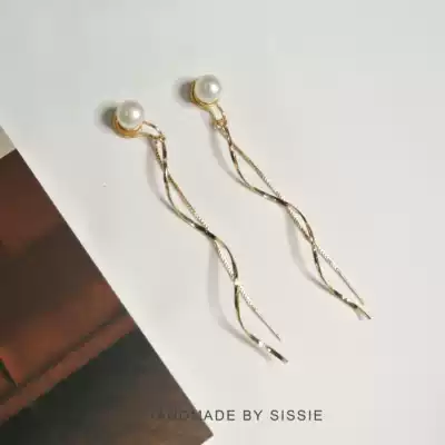 Focus on earless ear hole ~ face small tassel ear refining advanced temperament freshwater pearl mosquito coil ear clip female eardrop