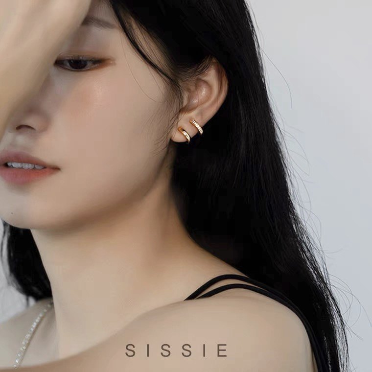 Advanced sensational ear clip without earring earrings Earrings Ear nail Mosquito Coil style minimalist ear Osteoclaves small earring ear buckles-Taobao