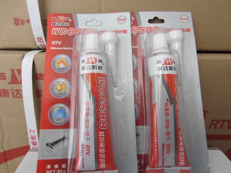 WD6588 Shanghai Kangda Wanda brand WD6588 red rubber oil-resistant high temperature gasket-free sealant 85g
