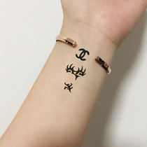 Xiaoqing New Sexy Hand Back Finger Face Tiger Mouth Ear Rear Double C Mark Flame Totem Tattoo Sticker waterproof male and female LW059