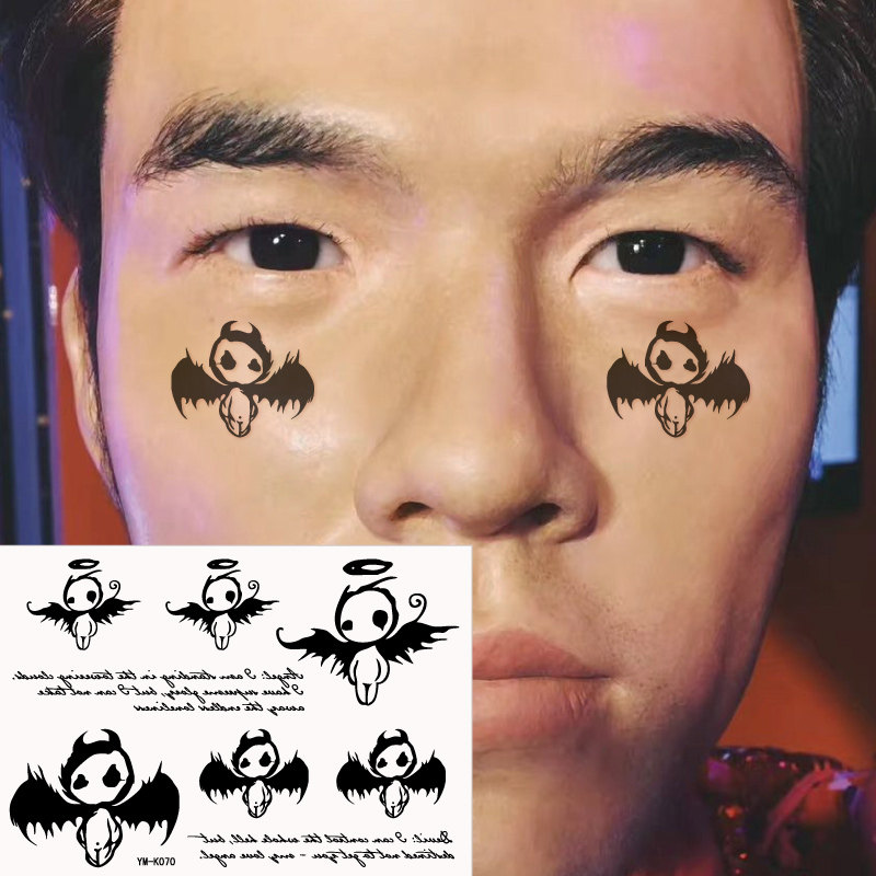 Sexy personality Foot neck chest Arm Wrist finger English letters Halloween Demon tattoo stickers waterproof K070