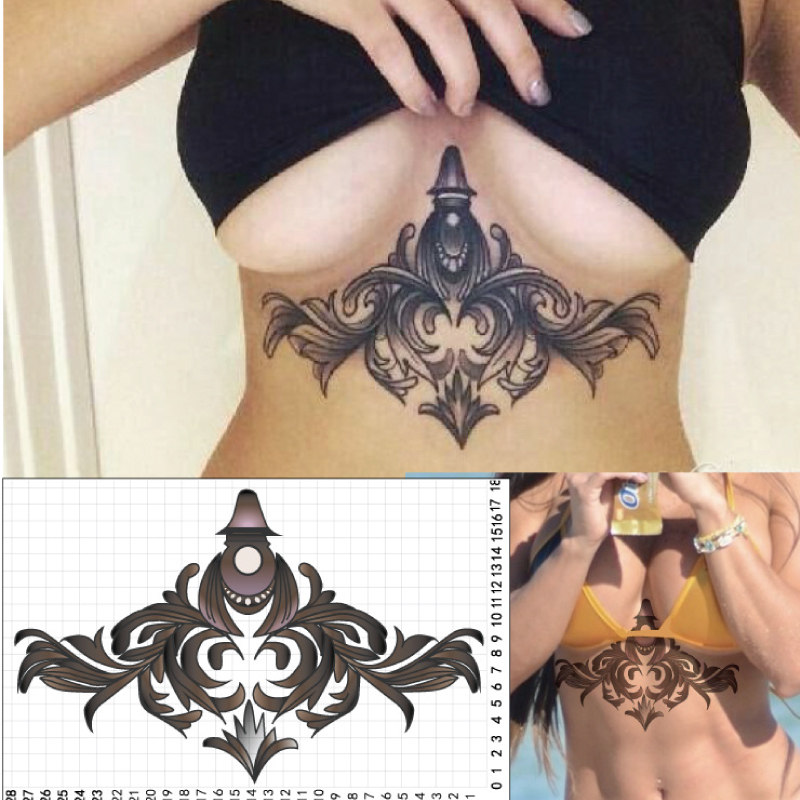 Fashion Sexy Middle East Style Front Chest Rear Chest Cassera Leaf Salsa Leafed Aladin God Lamp Tattoo Sticker CX061