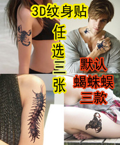 3d Tattoo with Scorpion Spider spider Centipede Tattoo Sticker Waterproof Persistent 1 Set Optional 3 Flowers Arm Wrist Tattoo Patch