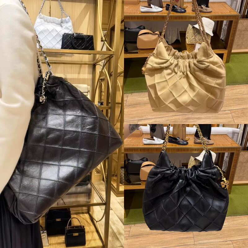 Tb Women's Bag Fleming Soft Lambskin Quilted Chanel-Style Trash Bag Single Shoulder Crossbody Bag Chain Storage Hobo Bag