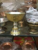 gilt copper lamp imported from Nepal height 12 cm cup diameter 10 5 cm