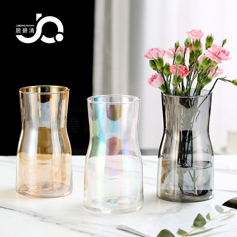 Brief Creative Ins Wind Transparent Glass Small Vase Water Bacon Flowers Flower Arrangement Adornment Living-room Desktop Home-Taobao