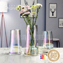 Vase Pendulum pieces Living room Flower Arrangement Dried Flower Glass Bottles Small Ins Wind Nordic Flowers Transparent Lilies Rose Rich Bamboo