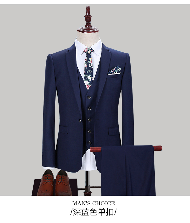 Bộ đồ nam bóng loáng màu đen phù hợp với chú rể váy cưới Váy cưới phù dâu trẻ trung - Suit phù hợp áo dạ nam
