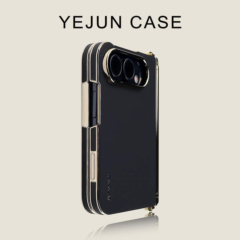 Yejun Is Suitable for iPhone Duo Phone Case, Black Starlight Case with Integrated Film, Parquet Pattern Genuine Leather, Apple Duo Foldable Screen, Central Axis Electroplating, Personalized Ultra-Thin Duo, Simple and Trendy for Both Men and Women Yejun Is Suitable for iPhone Duo Phone Case, Black Starlight Case with Integrated Film, Parquet Pattern Genuine Leather, Apple Duo Foldable Screen, Central Axis Electroplating, Personalized Ultra-Thin Duo, Simple and Trendy for Both Men and Women