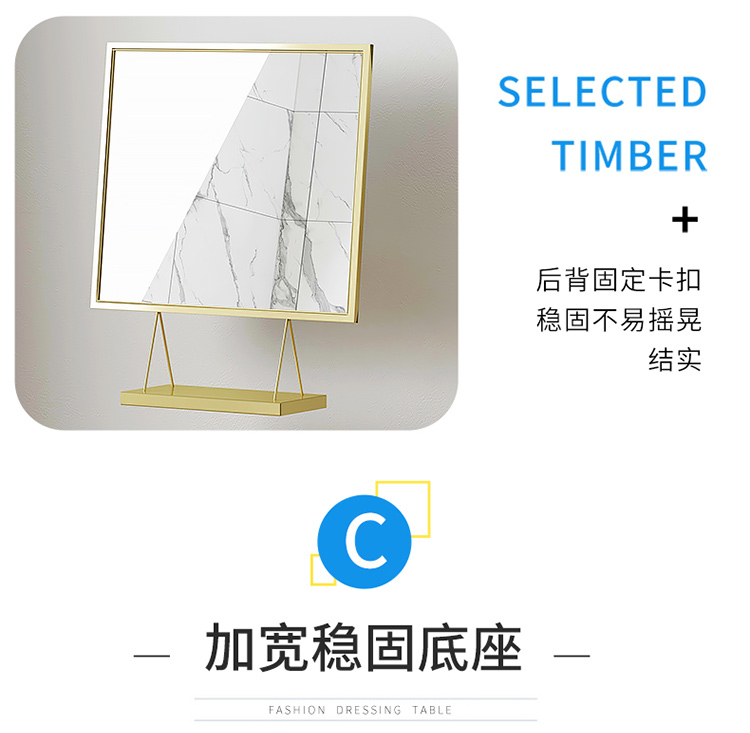 Gương gió Bắc Âu gương trang điểm hộ gia đình gương lưới trang điểm đỏ gương hiện đại tối giản phòng ngủ ký túc xá bàn trang điểm gương nhỏ - Gương gương soi