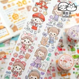 Частые рулоны симпатичных девушек Миллион пикселей и бумажная лента экологически чистые наклейки с аккаунтом для чернил декоративные материалы коллажа