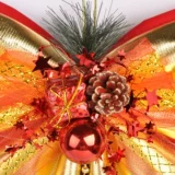 Рождественский золотой очень большой аксессуар с бантиком