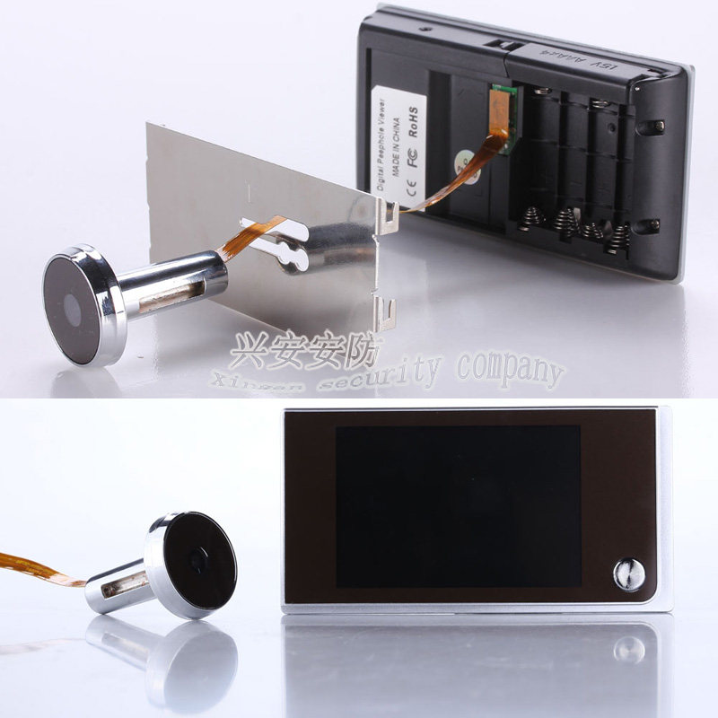 3 5 inch visual cat's eye electronic access camera home security door mirror 2 million pixel dry battery power supply