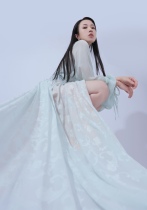 Song Made Light Green Real Silk Mulberry Silk Han Clothing Han Elemental Blouse 100 Rosedress Suit