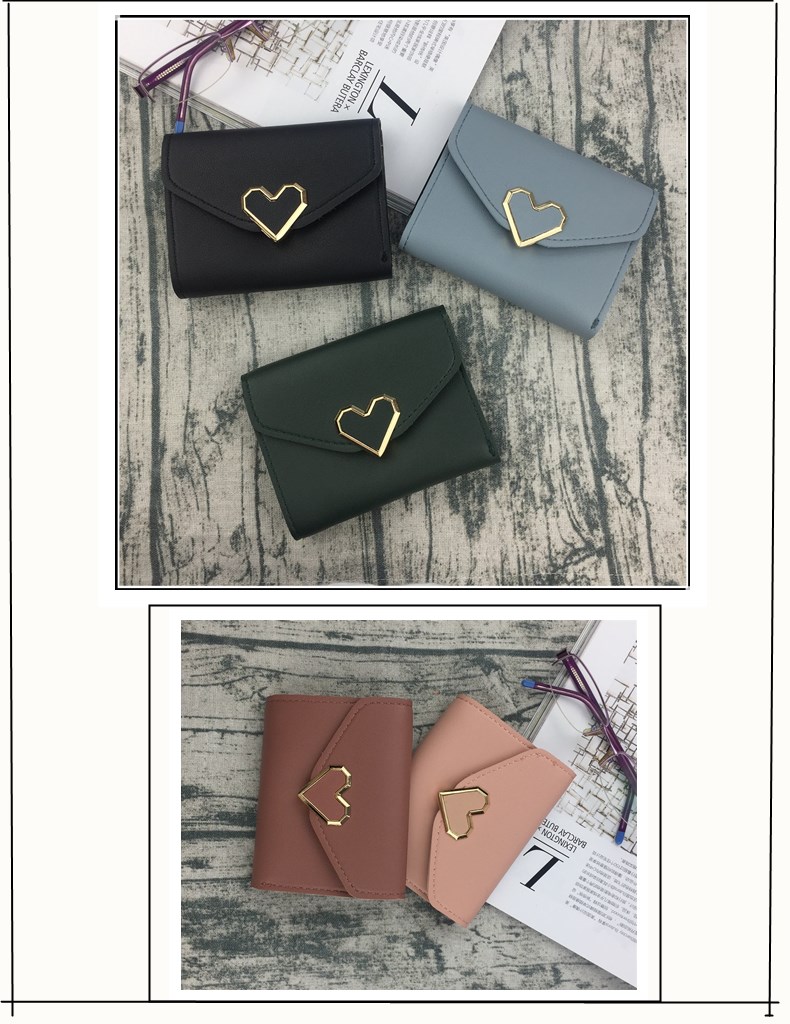 Retro nhỏ tươi kim loại hình trái tim phần ngắn 30% off mùa hè ví nhỏ ladies sinh viên ví ví vans