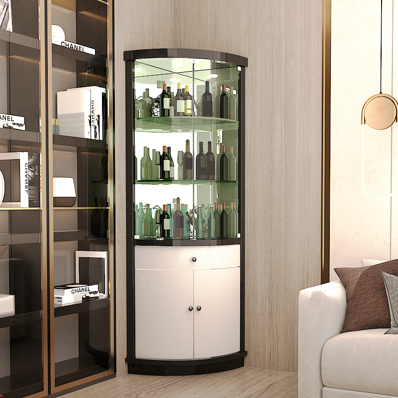 Living room corner cabinet new corner cabinet fashion triangle wine cabinet red wine decoration cabinet boutique display locker