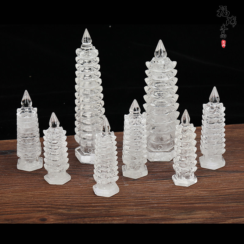 Natural white crystal Wenchang Tower 7-13 floor office ornaments crystal rough