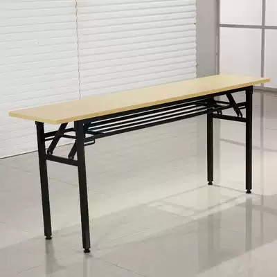 Double-layer simple folding desk training table long conference table conference table bar table long table activity table thickened reinforcement