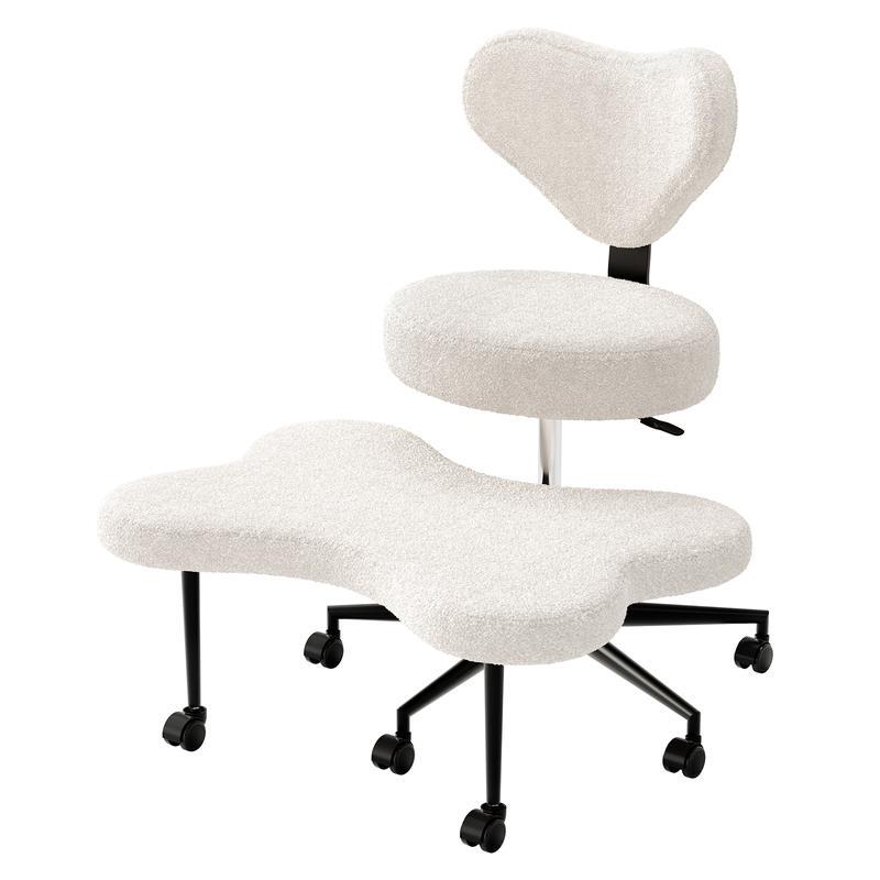 Sheepskin Velvet Floor Chair, Monkey Stool, Squat Chair, Comfortable for Long Sitting, Suitable for Girls' Bedroom, Yoga Meditation Chair, Sitting Meditation Chair, Teddy Velvet