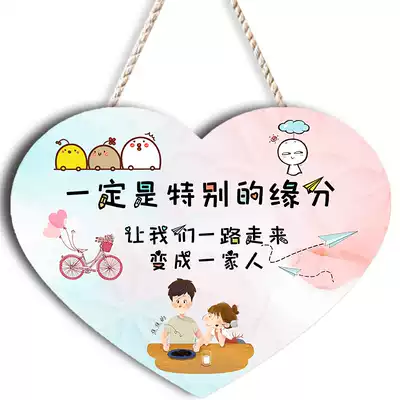 Home warm decoration listed creative cute couple family training room door number home custom sign small pendant