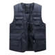 Trung niên nhiều túi xuống áo vest nam kích thước lớn mùa thu và mùa đông vest cha dày vest ấm áp vai vest áo khoác không tay