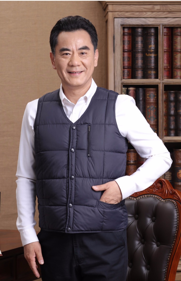 Mùa thu và mùa đông trung niên và tuổi già xuống áo vest nam dày vest trung niên cha mặc vest ấm áp vai vest áo khoác nam giả vest