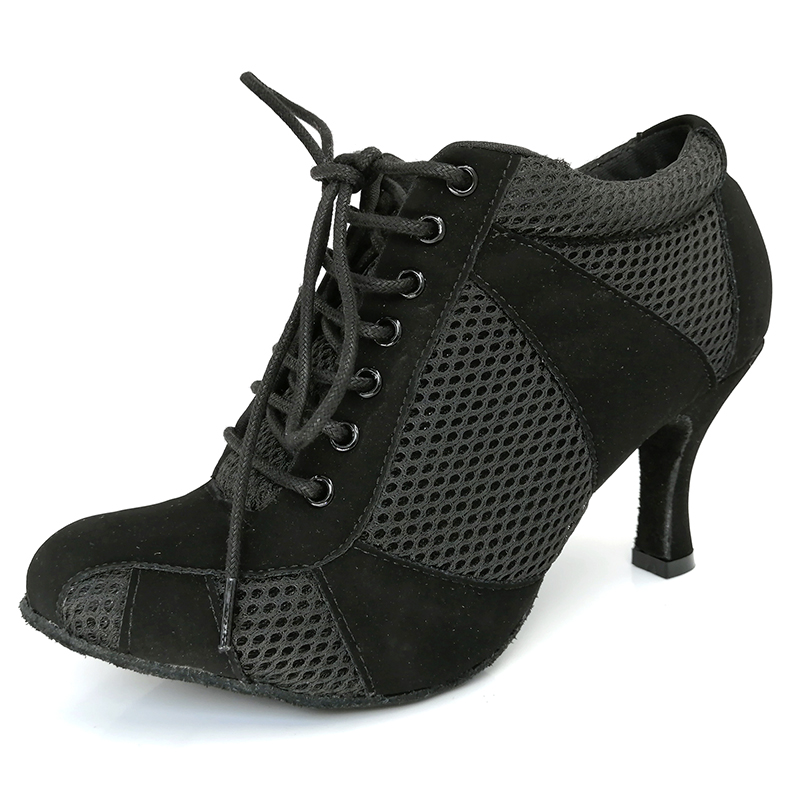 Pro Dancer pointed lace professional black suede soft sole A Tango teacher shoes Latin ballroom dancing shoes