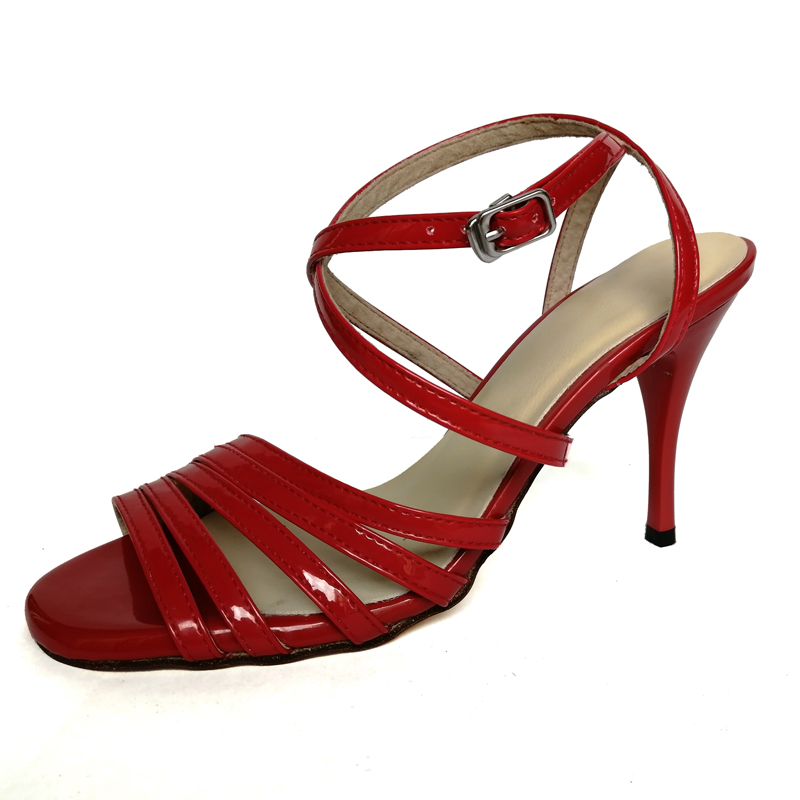 Professional ArgentinaTango Salsa Ladies Hard Sole Red Patent Leather Argentine Tango Shoes