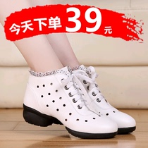 Dance shoes Womens square dance shoes black dance shoes summer with medium heel soft bottom sailor dance shoes middle and old