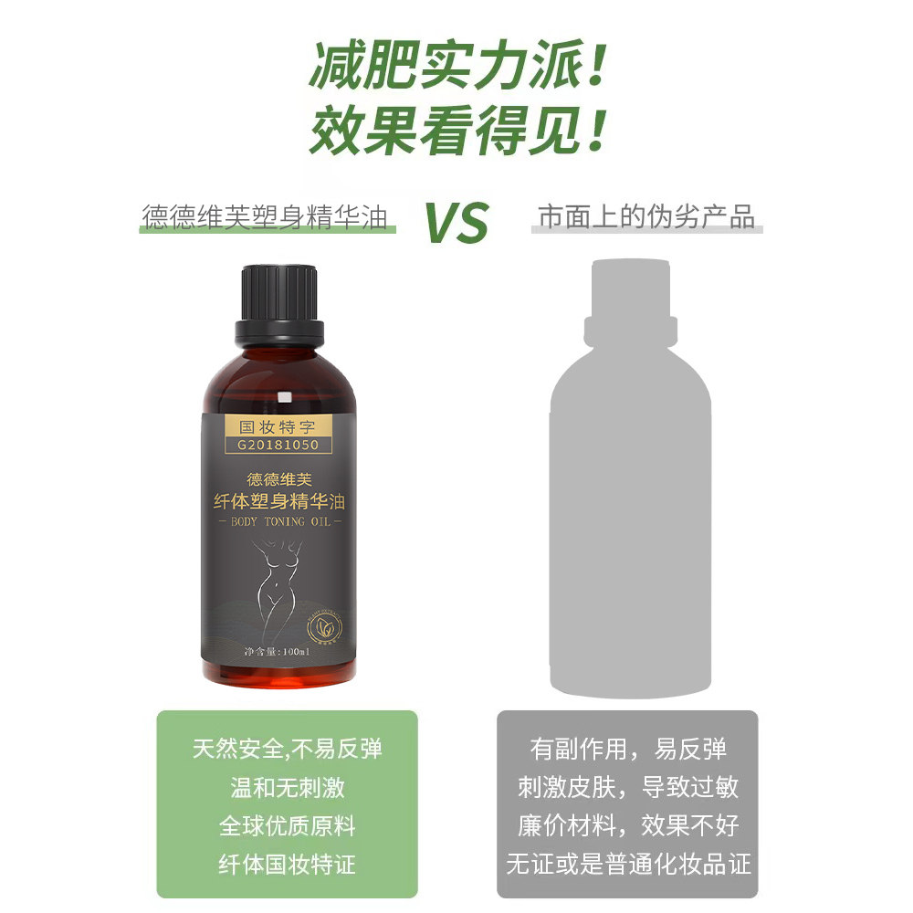 Slimming Essential Oil, Slimming and Fat-Burning Cream, Massage, Firming, Reducing Belly, Waist and Abdomen, Slimming Legs, Whole Body Beauty + Free Meridian Brush