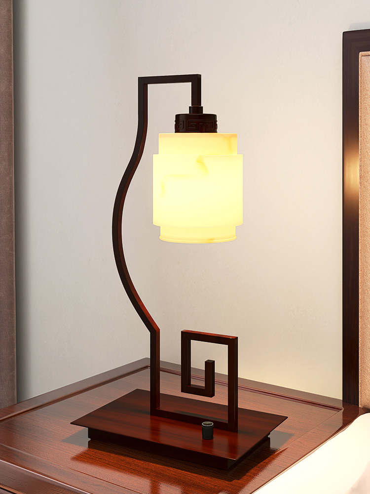 New Chinese table lamp LED bedroom bed lamp Chinese Zen retro study living room home decoration table lamp T261