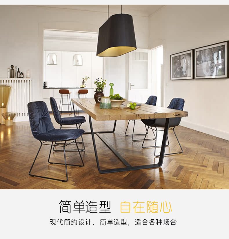 Bàn ăn gỗ rắn Bắc Âu kết hợp nhà hiện đại tối giản bàn hình chữ nhật nội thất thiết kế nội thất ghế sofa mini