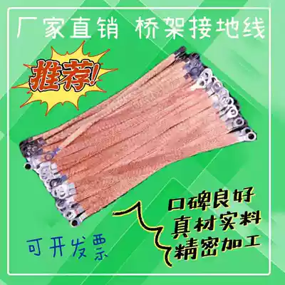 Bridge frame connecting ground wire 2 5 4 6mm copper braided belt flat wire electric box distribution cabinet passing door lightning protection cross-ground connecting line