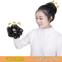 Eyebrow wig Hairband floral headdress real hair silk simulation fluffy womens hair bag hair small big ball Bud headgear
