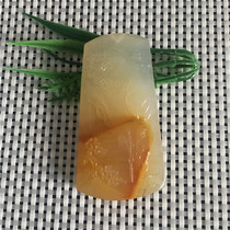 Natural Jade Yellow Dragon Jade A goods landscape brand pendant pendant hand play card