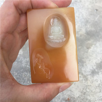 Natural Jade Yellow Dragon Jade A goods Gold package silver Tlata Buddha pendant pendant fashion men and women neck jewelry Jade