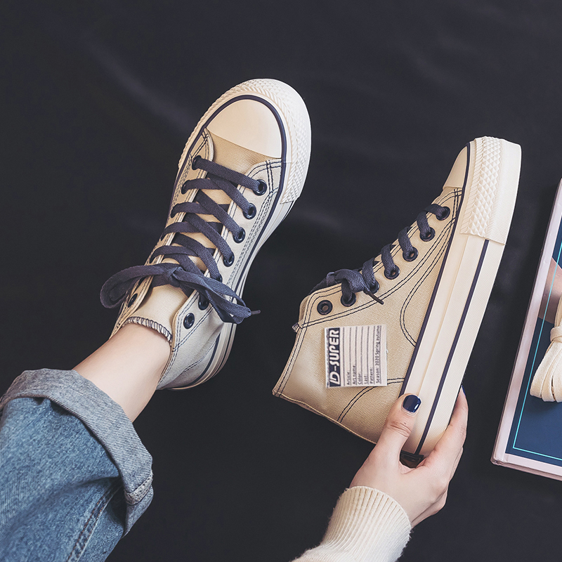 Hong Kong Tide Cards Spring High Cylinder Thick Bottom Casual Sails Shoes Women 100 hitch 2022 New Ins Board Shoes