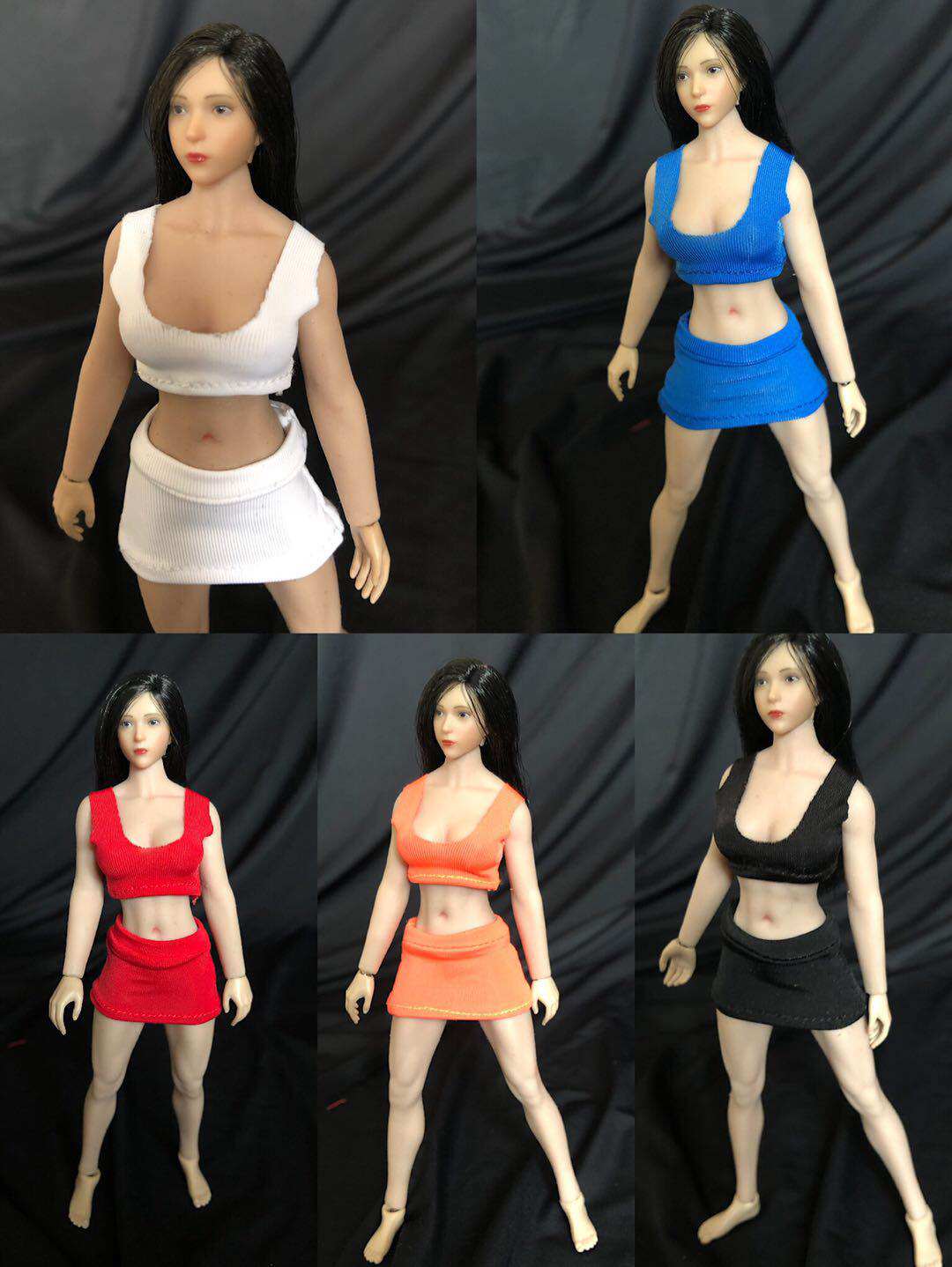 Spot 1 12 female soldier body ultra short sports vest skirt set suitable for ph1 12 women's bag glue body