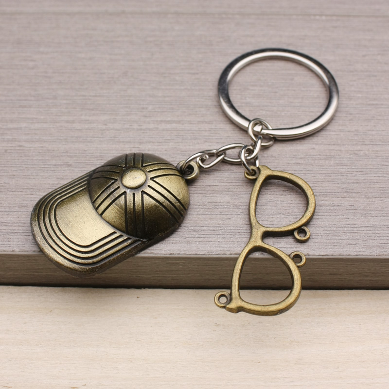 Mini Duck Tongue Cap Hat Key Button Small Pendant Creative Shading Cap Baseball Cap Cute Bag bag Ornament Hanging Accessories